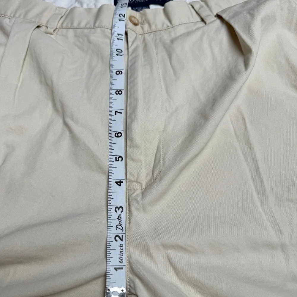 Polo Golf Ralph Lauren Mens 38 Classic Golf Short Beige Pleated Cotton Twill